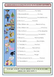 English Worksheet: Prepositions!