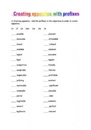 Opposites with Prefixes