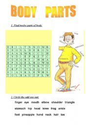 English Worksheet: BODY  PARTS