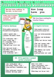 English Worksheet: Present Perfect Continuous