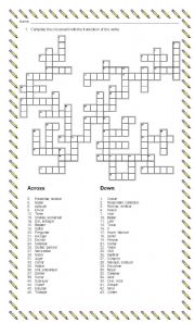 English Worksheet: Verbs Crossword-puzzle