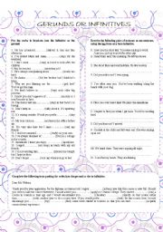 English Worksheet: gerunds and infinitives