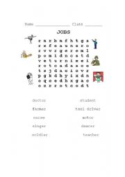 English worksheet: Job wordsearch