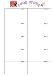 English Worksheet: Food Store