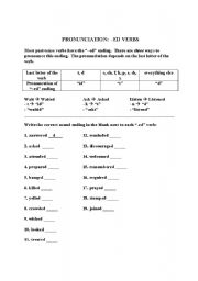 English Worksheet: Pronuncation of -ed verbs