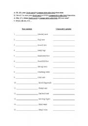 English Worksheet: Body parts comparatives