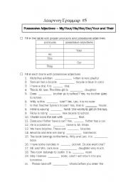 English worksheet: Grammar Review_Possession