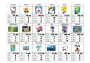 English Worksheet: Superhero/Cartoon character card game (comparative, superlative and numbers) very fun! 3/3