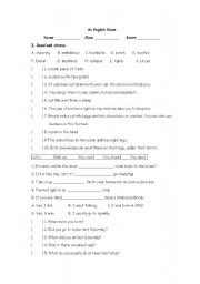 English worksheet: An English Level test paper