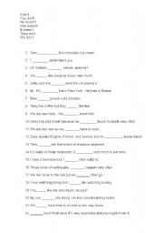 English Worksheet: worksheet for dont and doesnt