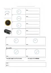 English worksheet: Whatss the time ? explanarion and exercise
