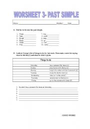 English worksheet: worksheet 3 -simple past