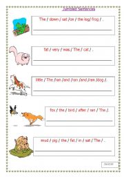 English Worksheet: jumbled sentences