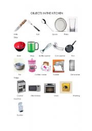 English Worksheet: OBJECTS IN THE KITCHEN