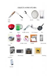 English worksheet: OBJECTS IN THE KITCHEN