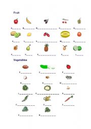 English worksheet: food