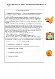 English Worksheet: when while exercises and reading comprehension questions