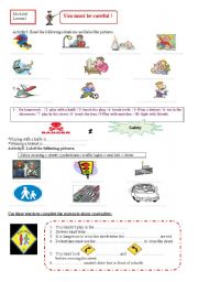 English Worksheet: you must be careful (part1)