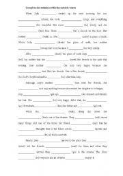 English Worksheet: present simple, past simple, past continuos