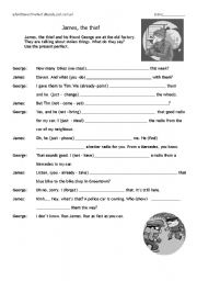 English Worksheet: James the thief