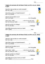 English Worksheet: Present Perfect with already, just and not yet