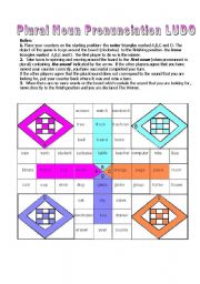 English Worksheet: Plural Noun Pronunciation Ludo