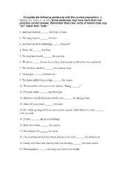 English worksheet: *****Preposition Gap Fill***** 