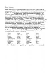 English Worksheet: English Cloze Exercise