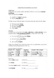 English Worksheet: Adjectives and Adverbs- a short distinction