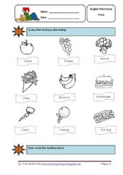 English worksheet: Food - Worksheet