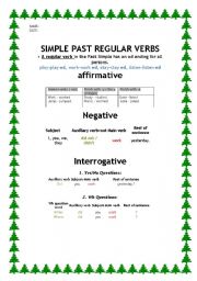 English worksheet: past simple regular verbs