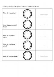 English worksheet: time