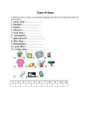 English worksheet: Types of shops