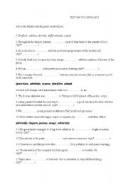 English worksheet: vocabulary exercise