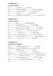 English worksheet: conditional 