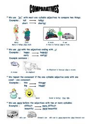 English Worksheet: comparatives