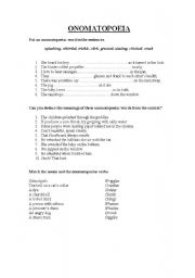 English worksheet: ONOMATOPOIEA