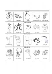 English worksheet: Food