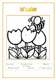 English Worksheet: lets colour