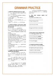 English Worksheet: Grammar practice