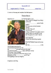 English worksheet: sometimes- music by sting and craig davis