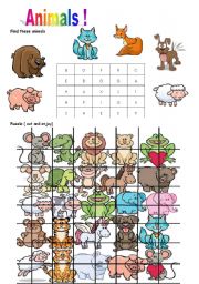 English Worksheet: fun with animals 2