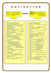 English Worksheet: Modals - Obligation 