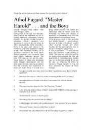 English Worksheet: Master Harold and the Boys - Reading Comprehension