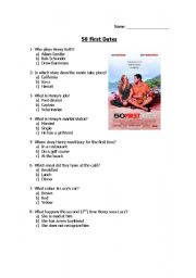 50 First Dates movie questionnaire