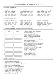 English Worksheet: Past Simple-regular & irregular verbs