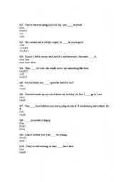 English Worksheet: Mixed Modal Verb Worksheet