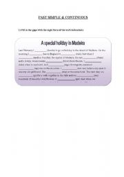 English Worksheet: Past Simple & Past Continuous