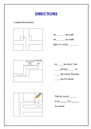 English Worksheet: Directions worksheet