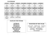 English worksheet: Calendar
